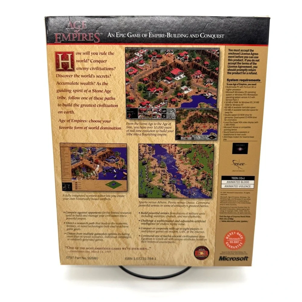 Age of Empires PC CD-ROM Big Box 1st Edition CIB Windows 95 Vintage Game